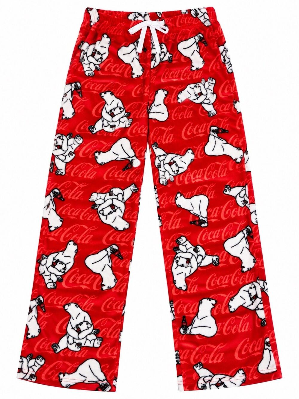 NWT Coca-Cola Polar Bear Pajama Pants Red Fleece Plush Lounge Men's Size XL